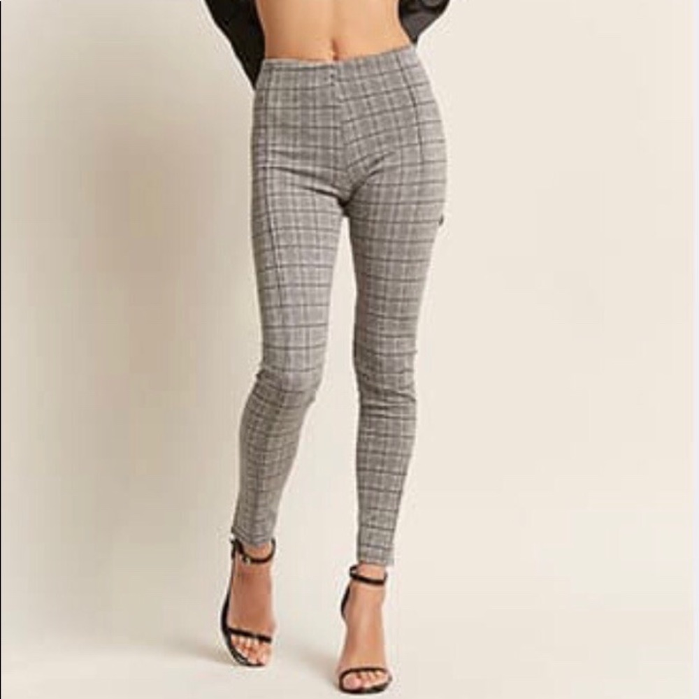 Plaid stretchy pants